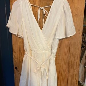 Fun, boutique white shorts romper